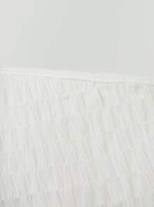 SHEIN Privé Đầm Cắt ra Dây kéo Tách cao màu trơn Gợi cảm - trắng - Xem 8