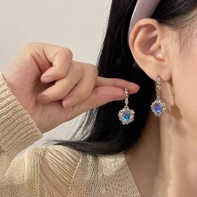 Rhinestone Decor Drop Earrings