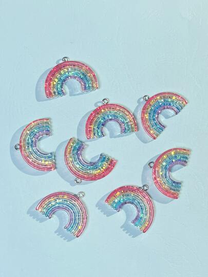 8pcs/Set Resin Rainbow DIY Pendant Valentines