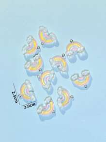 10 件/組 樹脂彩虹 DIY 吊墜 - 彩色 - 查看 3