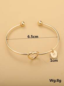 1 cái Vòng tay ban đầu Vòng chân A-Z Thư Mặt dây chuyền Trang sức quyến rũ - Vàng - Xem 4