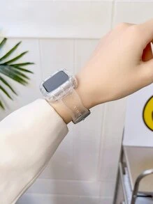 二合一透明錶帶和保護殼適用於Apple Watch - 無色 - 查看 4