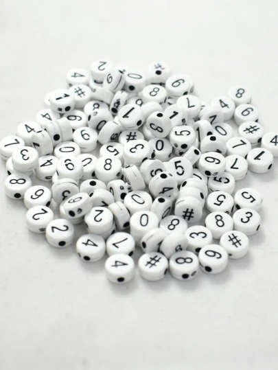 1入組數字細節DIY珠子