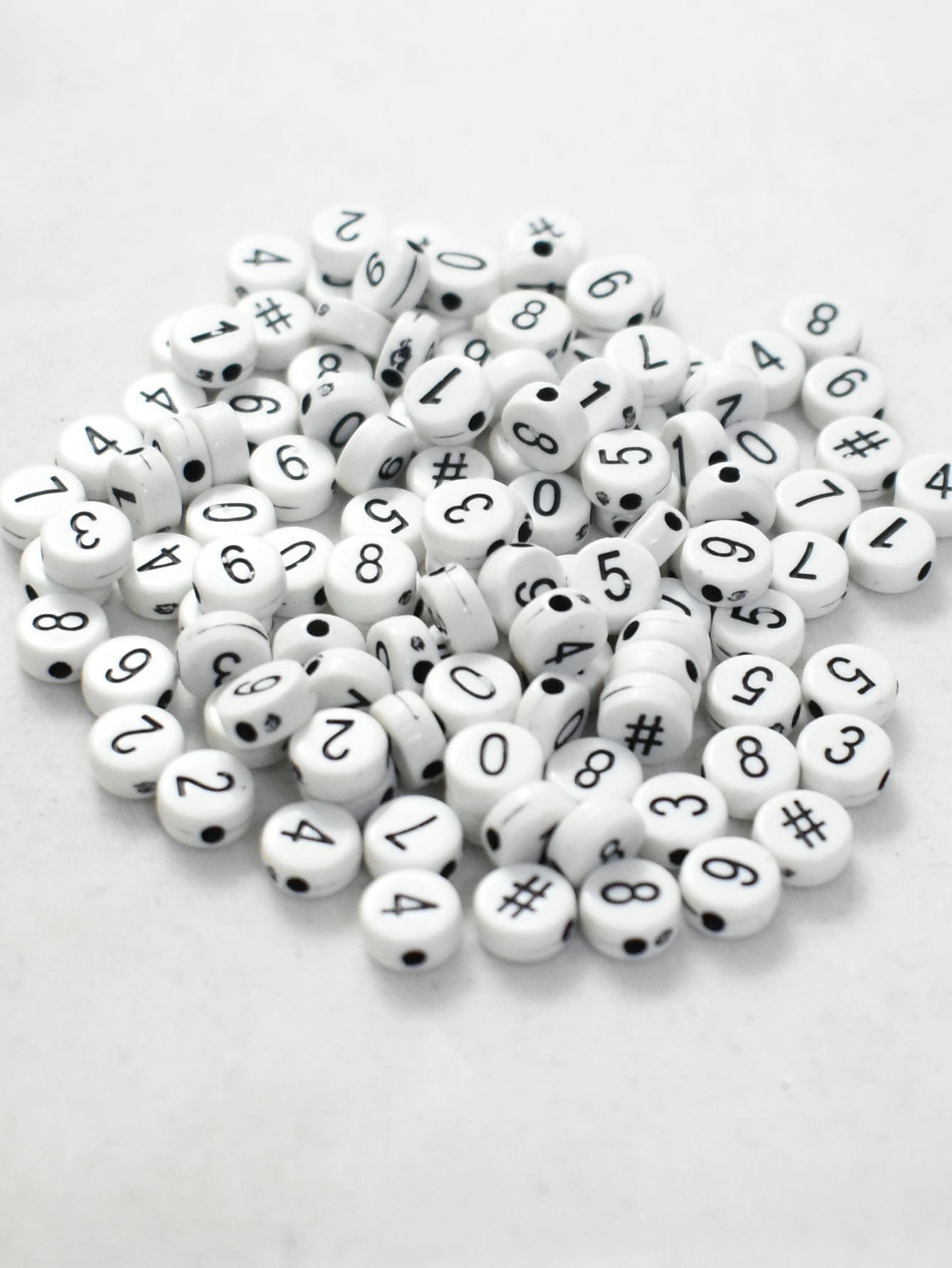 1入組數字細節DIY珠子 - 黑與白 - 查看 1