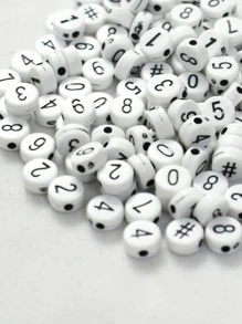 1入組數字細節DIY珠子 - 黑與白 - 查看 2