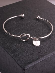 Knot Design Letter Graphic Charm Bracelets - Bạc - Xem 2
