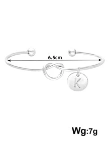Knot Design Letter Graphic Charm Bracelets - Bạc - Xem 3