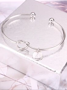 Knot Design Letter Graphic Charm Bracelets - Bạc - Xem 4