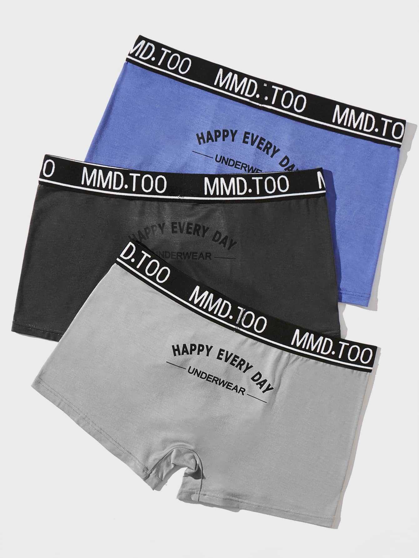 Hombres 3 piezas Calzoncillos boxer con estampado de letra - Multicolor - Ver 1