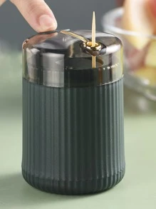 1pc Portable Toothpick Holder - Dark Green - View 1