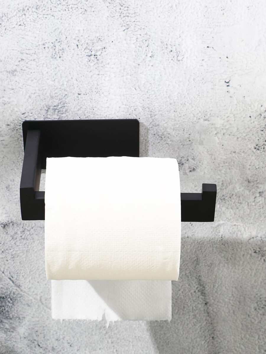 1只不需鑽孔的不銹鋼紙巾盒,黑色 - 黑色 - 查看 1