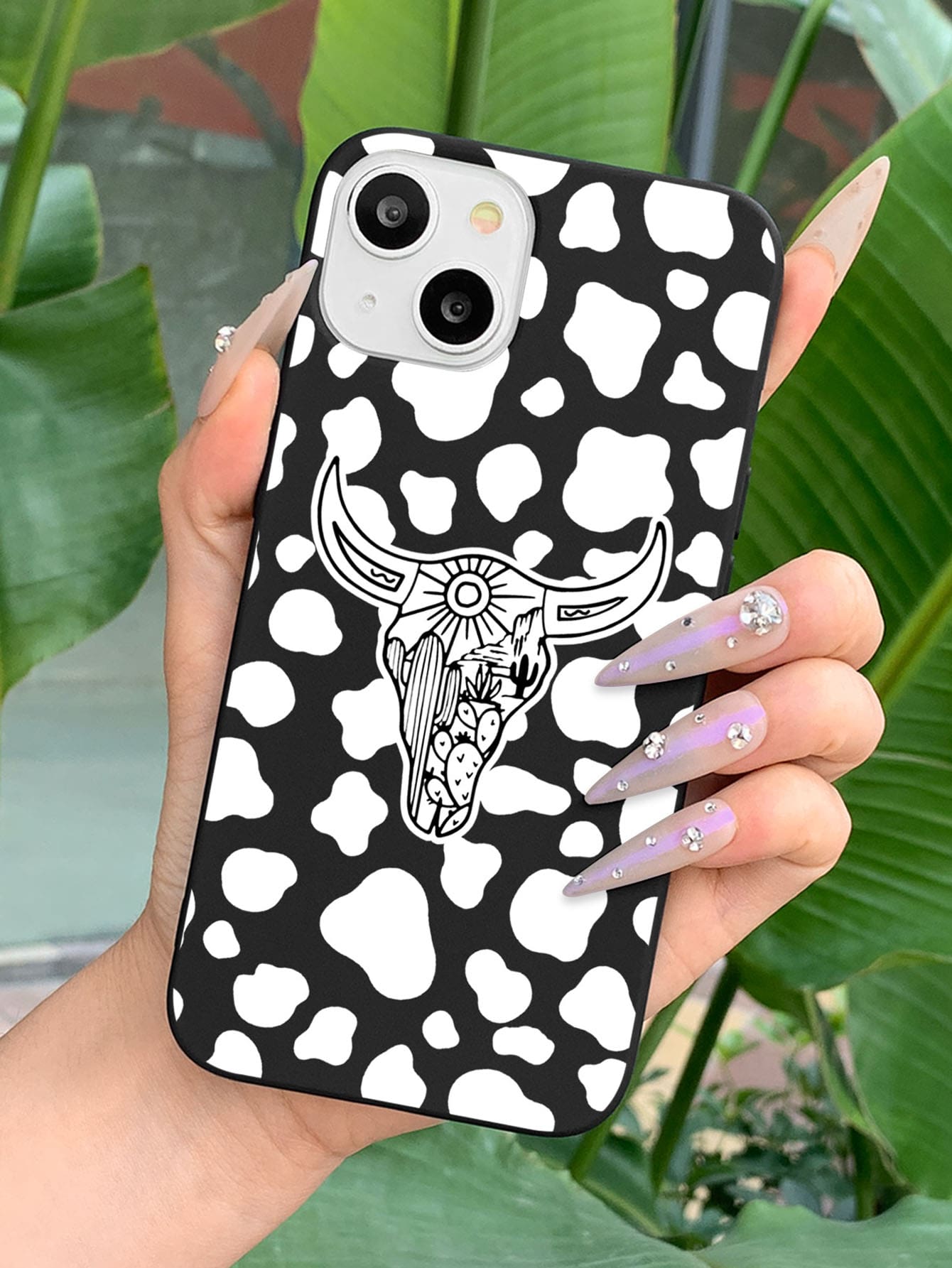 Coque de téléphone à motif vache - Noir et Blanc - Voir 1