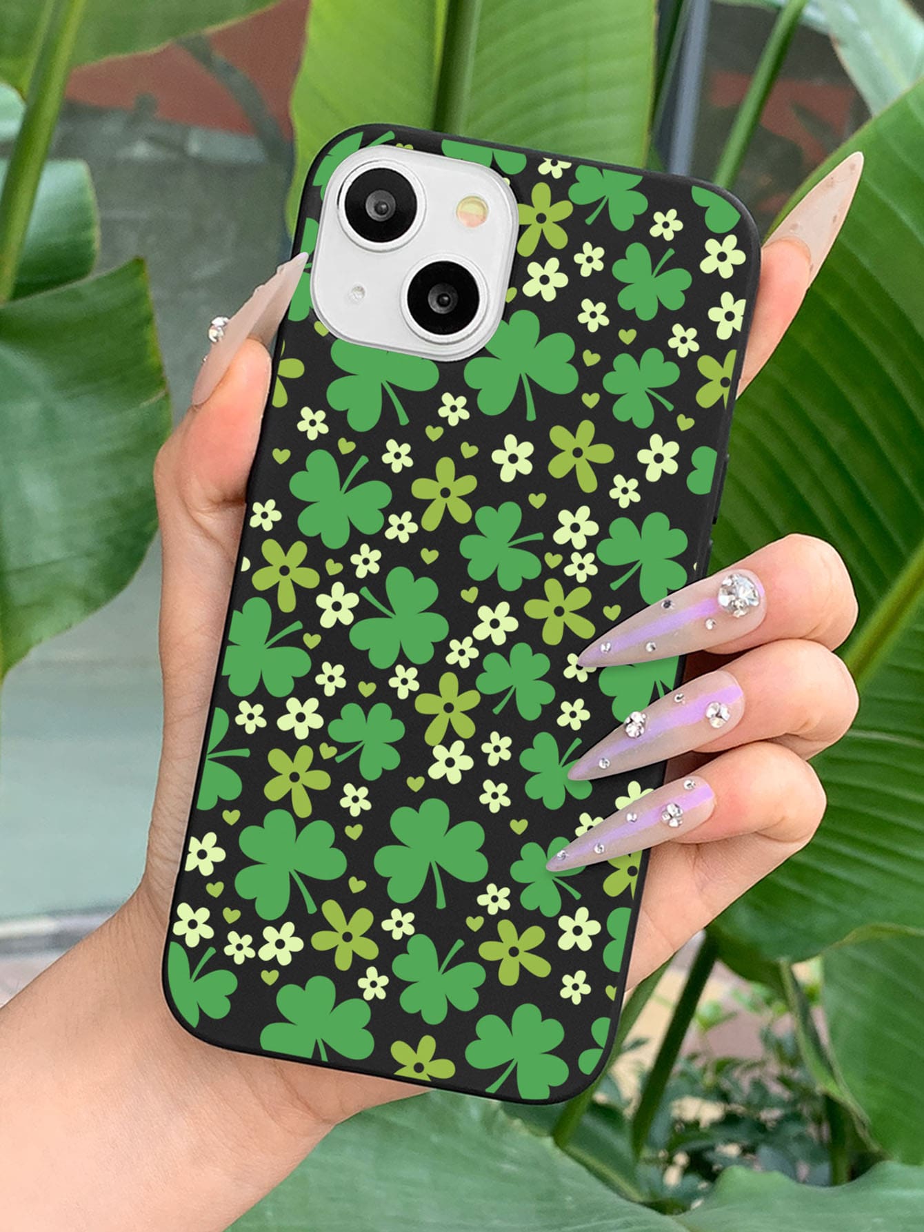 Clover Pattern Phone Case - Multicolor - View 1