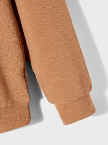 Manfinity RelaxMax Men Quarter Zip Sweatshirt - Khaki - View 4