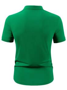 Manfinity Homme Men Solid Polo Shirt - Green - View 2