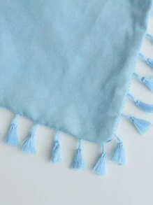 1 pieza Funda de cojín sin relleno ribete con fleco - Celeste - Ver 4