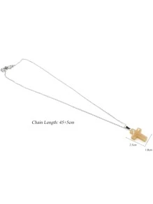 Cross Pendant Necklace - Yellow - View 3