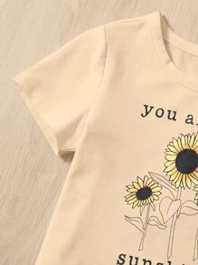 SHEIN Baby Girl Relaxed Fit Pullover Top, Suitable For Spring & Summer