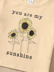 SHEIN Baby Girl Relaxed Fit Pullover Top, Suitable For Spring & Summer