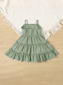 SHEIN Baby Layered Hem Cami Dress - Mint Green - View 2