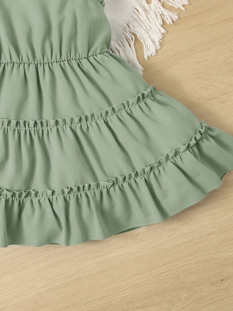 SHEIN Baby Layered Hem Cami Dress - Mint Green - View 3