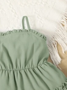 SHEIN Baby Layered Hem Cami Dress - Mint Green - View 4
