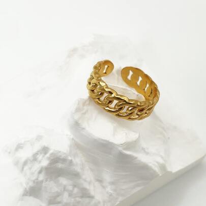 Chain Design Cuff Ring