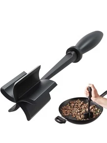 1 cái Máy Xay Thịt, Máy Xay Thịt Hamburger, Máy Xay Và Nghiền Chịu Nhiệt Cao Cấp Cho Thịt Hamburger, Thịt Bò Xay, Thổ Nhĩ Kỳ Xay Và Nhiều Hơn Nữa, Dụng Cụ Xay Thịt Bò Xay Nylon Và Nĩa Thịt, Cối Xay Hỗn Hợp Chống Dính - màu đen - Xem 3