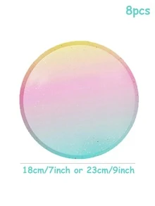 8入組紙質一次性盤子套裝 - 彩色 - 查看 3
