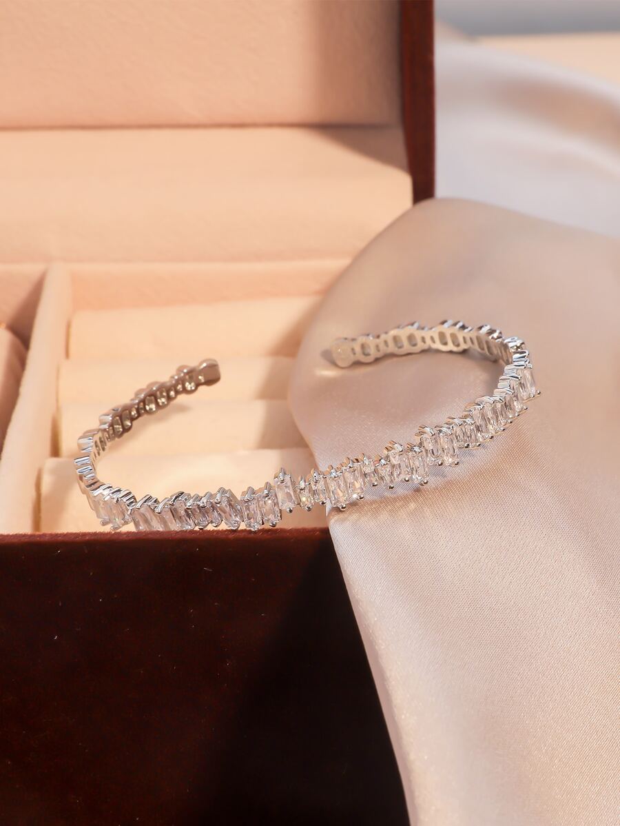 rakol Vòng đeo tay trang trí bằng đá khối Zirconia cho phụ nữ cho tiệc tiệc cưới