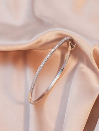 rakol Brazalete zirconia cúbica adorno para mujeres para fiesta banquete boda