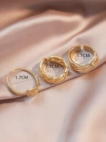 rakol 3 cái/bộ Vòng Rỗng Dành Cho Nữ Cho Tiệc Tiệc Cưới - Vàng - Xem 4