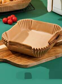 50 Chiếc Nồi Chiên Không Dầu Air Fryer Giấy Lót Dùng Một Lần, Giấy Da Vuông, Giấy Nướng Chống Dính, 6.3inchx6.3inch, Dành Cho Nhà Bếp Nướng Nồi Chiên Không Dầu Air Fryer Liners Nồi Chiên Không Khí Giấy Airfryer Air Frier - Màu Khaki - Xem 3