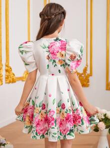 SHEIN Đầm Gái Dây kéo Xếp li Hoa Boho - Nhiều màu - Xem 2