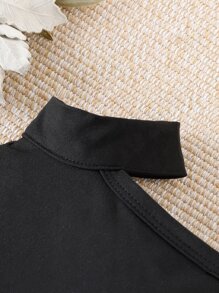 嬰兒女孩實色頸帶背心上衣和沒有腰帶的掀蓋口袋側面貨物褲 - 彩色 - 查看 3