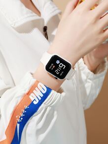 Niños Reloj electrónico impermeable cuadrado - Blanco - Ver 3