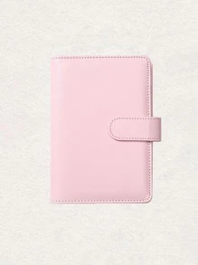 1pc A6 Plain Color Loose-leaf Cover With 6pcs Zipper Loose-leaf Bag