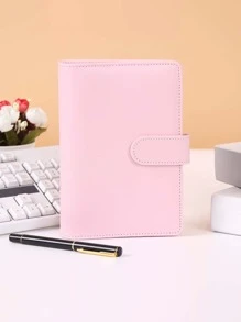 1pc A6 Plain Color Loose-leaf Cover With 8pcs Zipper Loose-leaf Bag & 2pcs Sticker & 12pcs Budget Table Paper - Multicolor - View 1