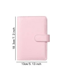 1pc A6 Plain Color Loose-leaf Cover With 8pcs Zipper Loose-leaf Bag & 2pcs Sticker & 12pcs Budget Table Paper - Multicolor - View 5
