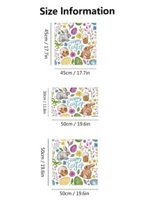 1pc Easter Rabbit Single Side Printed Pillow Case - Multicolor - View 3