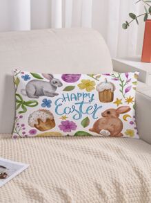 1pc Easter Rabbit Single Side Printed Pillow Case - Multicolor - View 5