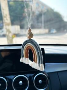 1pc Bead Decor Rainbow Design Car Hanging Ornament - Grey - View 4