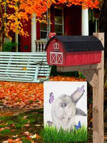 1pc Easter Rabbit Print Garden Flag - Multicolor - View 4