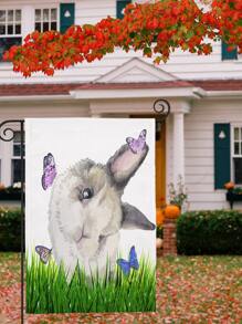 1pc Easter Rabbit Print Garden Flag - Multicolor - View 5