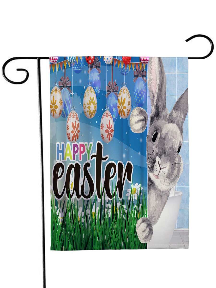 Easter Rabbit Print Garden Flag