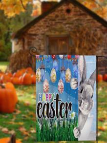 Easter Rabbit Print Garden Flag