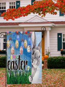 Easter Rabbit Print Garden Flag