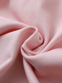 Teen Girls Asymmetrical Neck Ruffle Trim Belted Dress - Baby Pink - View 6