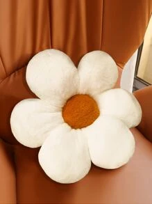 1pc Flower Shaped Decorative Pillow - White - View 1