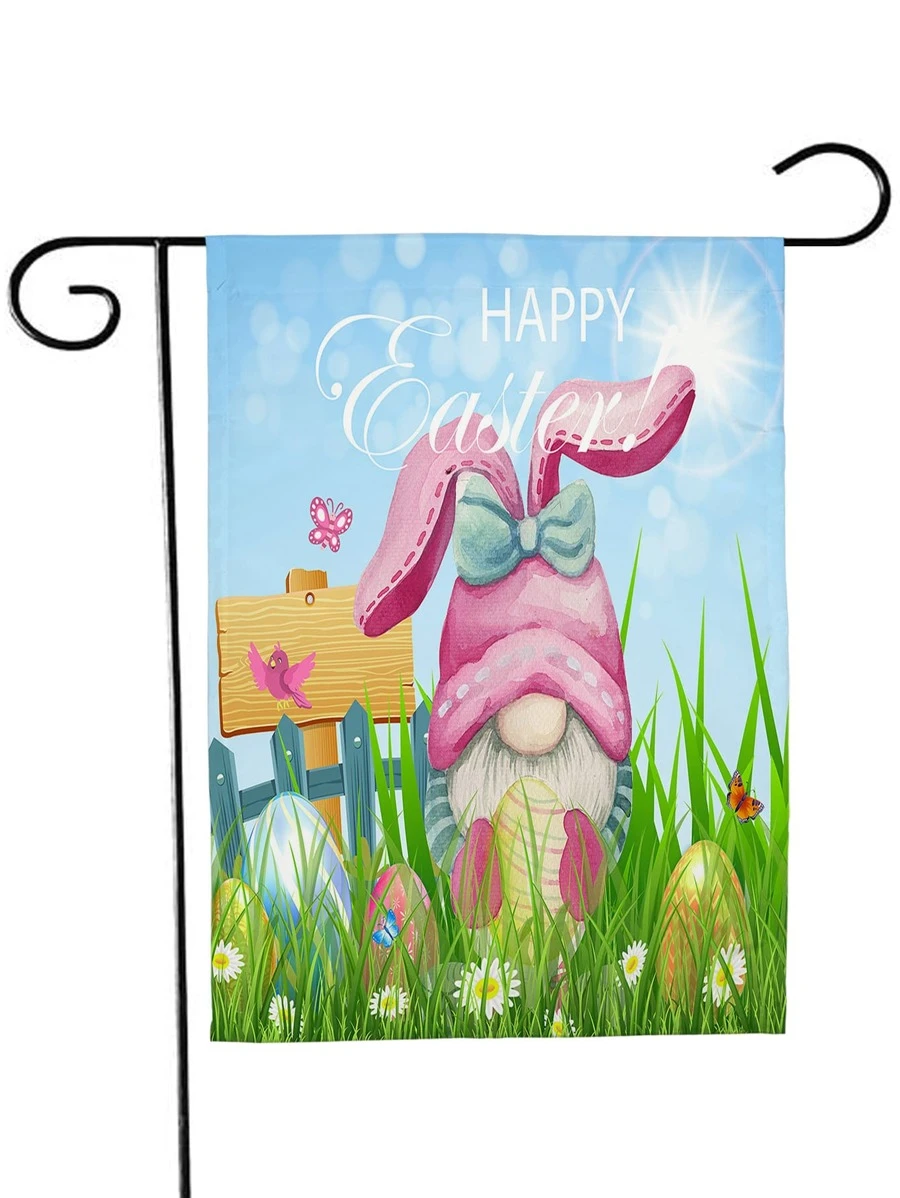 Easter Gonk Print Garden Decorative Flag - Multicolor - View 1